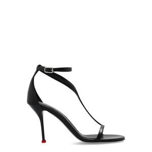 Alexander McQueen Shoes Women's Size 10 Black Harness Ankle Strap Heel Sandals